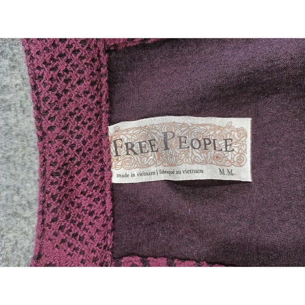 Free People Womens Bodycon Dress Medium Burgundy Crochet Lace Lined Stretch - Picture 8 of 9